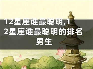 12星座谁最聪明,12星座谁最聪明的排名 男生