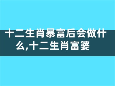 十二生肖暴富后会做什么,十二生肖富婆