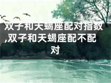 双子和天蝎座配对指数,双子和天蝎座配不配对