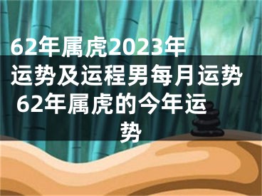 62年属虎2023年运势及运程男每月运势 62年属虎的今年运势