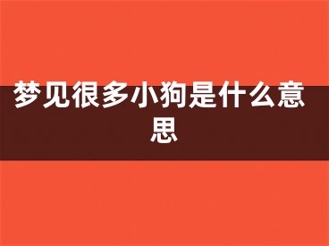 梦见很多小狗是什么意思