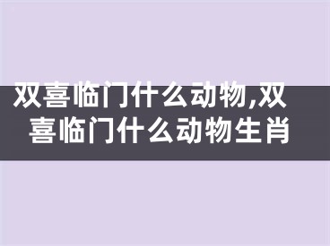 双喜临门什么动物,双喜临门什么动物生肖