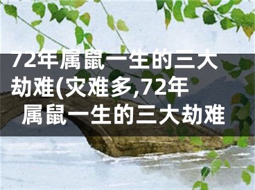 72年属鼠一生的三大劫难(灾难多,72年属鼠一生的三大劫难
