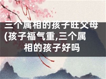 三个属相的孩子旺父母(孩子福气重,三个属相的孩子好吗