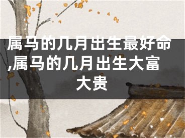 属马的几月出生最好命,属马的几月出生大富大贵