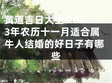 黄道吉日大全 2023年农历十一月适合属牛人结婚的好日子有哪些