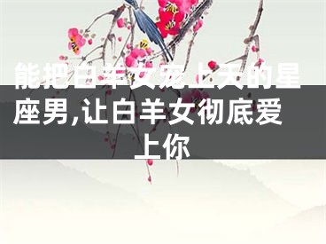 能把白羊女宠上天的星座男,让白羊女彻底爱上你