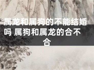 属龙和属狗的不能结婚吗 属狗和属龙的合不合