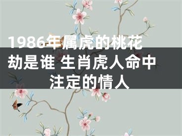 1986年属虎的桃花劫是谁 生肖虎人命中注定的情人