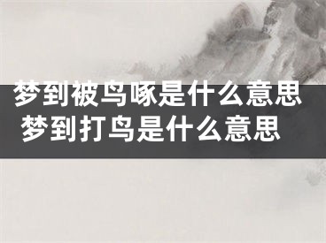 梦到被鸟啄是什么意思 梦到打鸟是什么意思