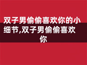 双子男偷偷喜欢你的小细节,双子男偷偷喜欢你