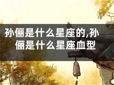 孙俪是什么星座的,孙俪是什么星座血型