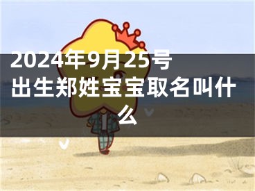 2024年9月25号出生郑姓宝宝取名叫什么