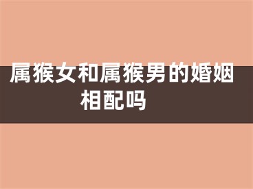 属猴女和属猴男的婚姻相配吗 