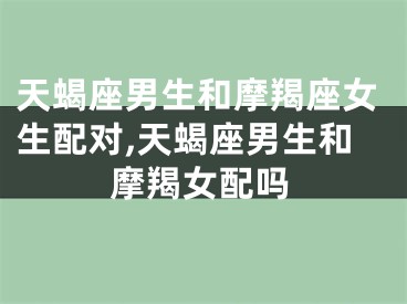 天蝎座男生和摩羯座女生配对,天蝎座男生和摩羯女配吗