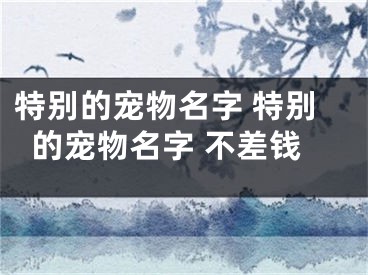 特别的宠物名字 特别的宠物名字 不差钱