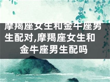摩羯座女生和金牛座男生配对,摩羯座女生和金牛座男生配吗