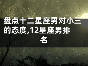 盘点十二星座男对小三的态度,12星座男排名