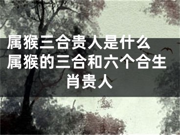 属猴三合贵人是什么 属猴的三合和六个合生肖贵人