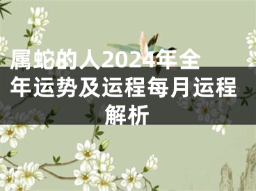 属蛇的人2024年全年运势及运程每月运程解析