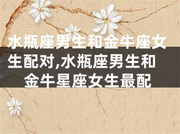 水瓶座男生和金牛座女生配对,水瓶座男生和金牛星座女生最配