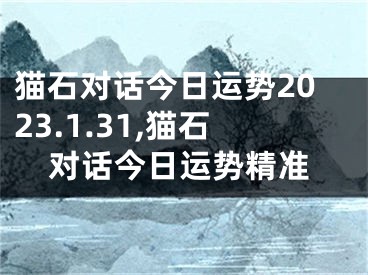 猫石对话今日运势2023.1.31,猫石对话今日运势精准