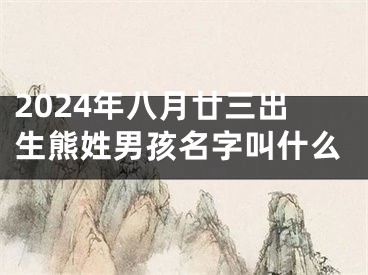 2024年八月廿三出生熊姓男孩名字叫什么