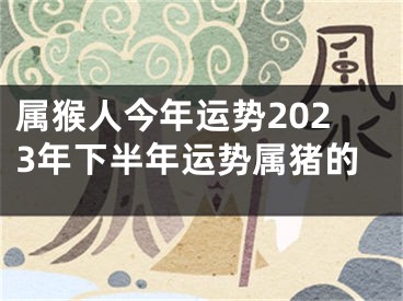 属猴人今年运势2023年下半年运势属猪的