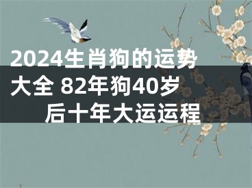 2024生肖狗的运势大全 82年狗40岁后十年大运运程