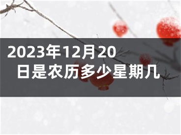 2023年12月20日是农历多少星期几