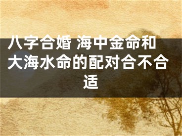 八字合婚 海中金命和大海水命的配对合不合适