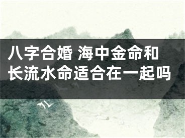 八字合婚 海中金命和长流水命适合在一起吗