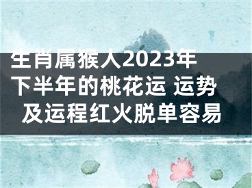 生肖属猴人2023年下半年的桃花运 运势及运程红火脱单容易