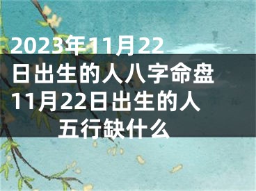 2023年11月22日出生的人八字命盘 11月22日出生的人五行缺什么 