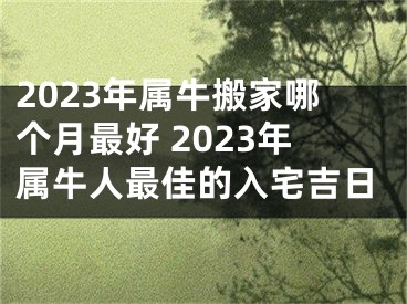 2023年属牛搬家哪个月最好 2023年属牛人最佳的入宅吉日