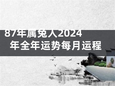 87年属兔人2024年全年运势每月运程