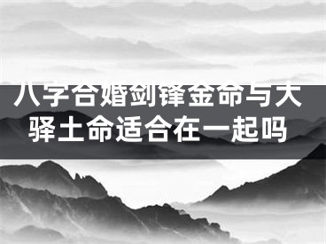 八字合婚剑锋金命与大驿土命适合在一起吗