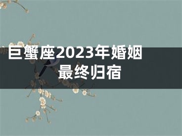 巨蟹座2023年婚姻最终归宿
