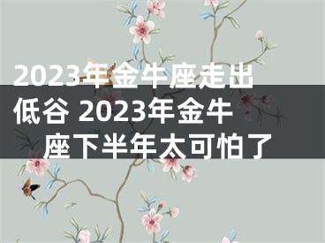 2023年金牛座走出低谷 2023年金牛座下半年太可怕了