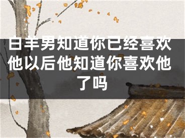 白羊男知道你已经喜欢他以后他知道你喜欢他了吗