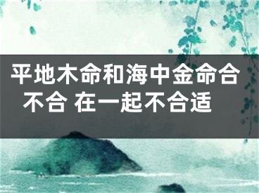 平地木命和海中金命合不合 在一起不合适
