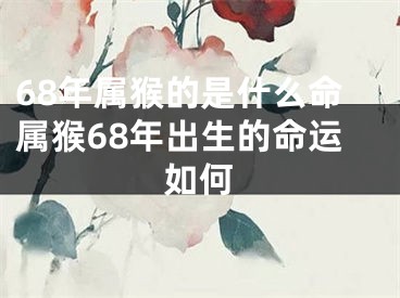 68年属猴的是什么命属猴68年出生的命运如何