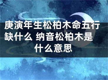 庚演年生松柏木命五行缺什么 纳音松柏木是什么意思