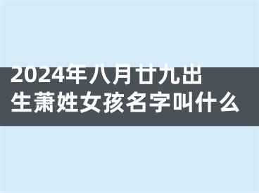 2024年八月廿九出生萧姓女孩名字叫什么