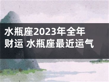 水瓶座2023年全年财运 水瓶座最近运气