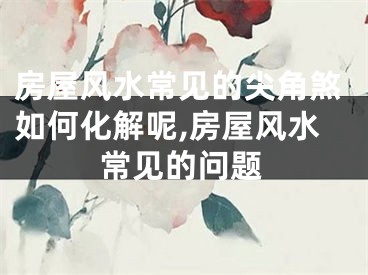 房屋风水常见的尖角煞如何化解呢,房屋风水常见的问题