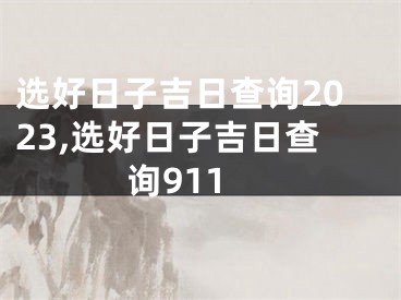 选好日子吉日查询2023,选好日子吉日查询911