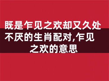 既是乍见之欢却又久处不厌的生肖配对,乍见之欢的意思