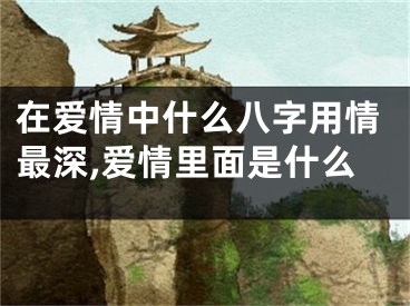 在爱情中什么八字用情最深,爱情里面是什么