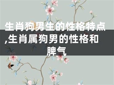 生肖狗男生的性格特点,生肖属狗男的性格和脾气